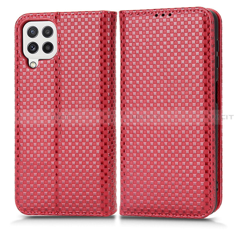 Funda de Cuero Cartera con Soporte Carcasa C03X para Samsung Galaxy A22 4G Rojo