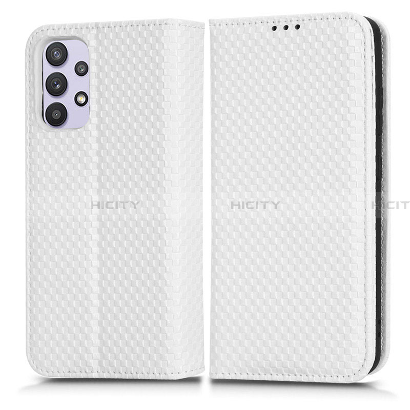 Funda de Cuero Cartera con Soporte Carcasa C03X para Samsung Galaxy A32 4G Blanco