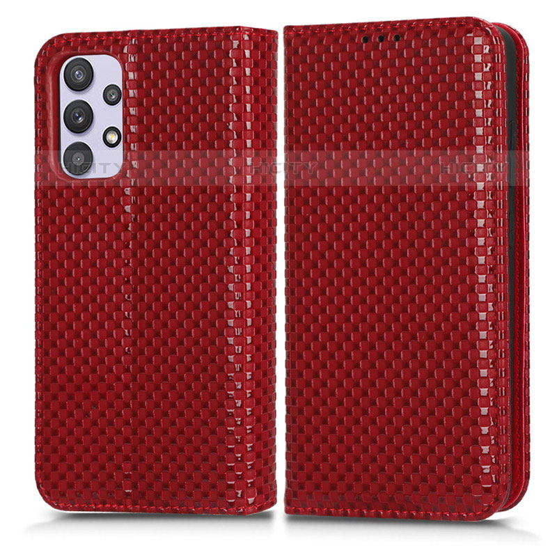 Funda de Cuero Cartera con Soporte Carcasa C03X para Samsung Galaxy M32 5G Rojo