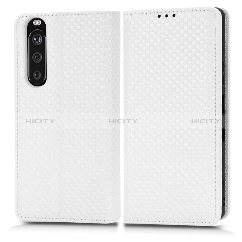 Funda de Cuero Cartera con Soporte Carcasa C03X para Sony Xperia 1 III Blanco