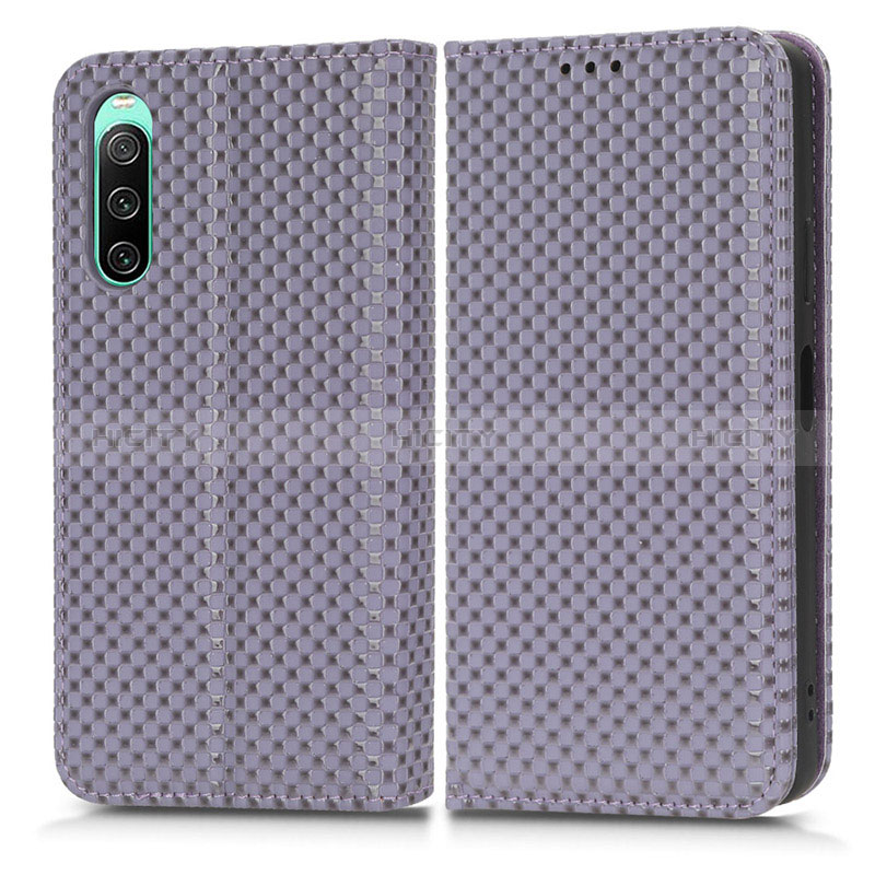 Funda de Cuero Cartera con Soporte Carcasa C03X para Sony Xperia 10 IV SO-52C Morado