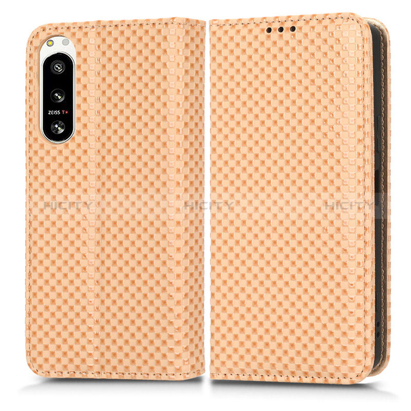 Funda de Cuero Cartera con Soporte Carcasa C03X para Sony Xperia 5 IV Oro