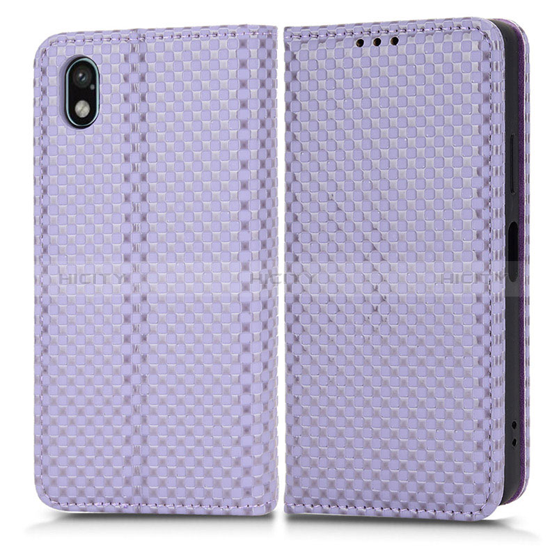 Funda de Cuero Cartera con Soporte Carcasa C03X para Sony Xperia Ace III SOG08 Morado