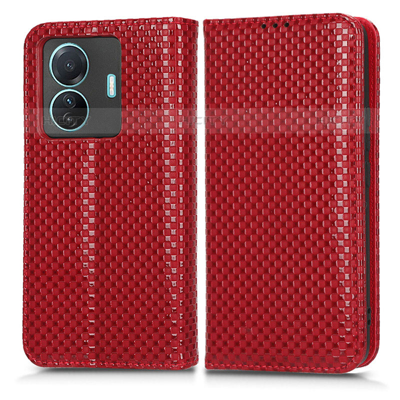 Funda de Cuero Cartera con Soporte Carcasa C03X para Vivo iQOO Z6 Pro 5G Rojo