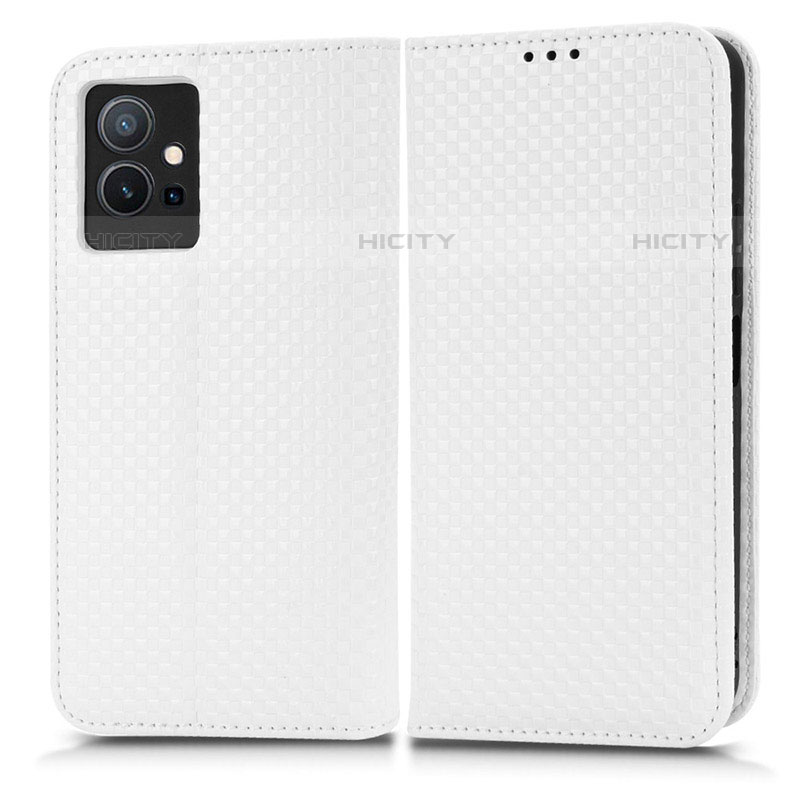 Funda de Cuero Cartera con Soporte Carcasa C03X para Vivo T1 5G India Blanco