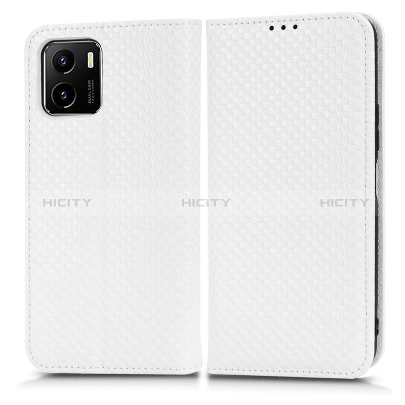 Funda de Cuero Cartera con Soporte Carcasa C03X para Vivo Y15A Blanco