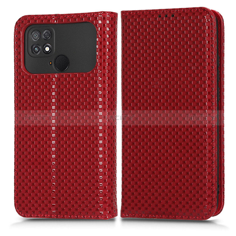 Funda de Cuero Cartera con Soporte Carcasa C03X para Xiaomi Poco C40 Rojo