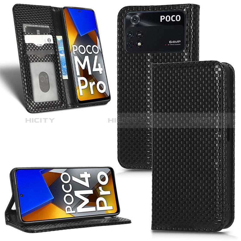 Funda de Cuero Cartera con Soporte Carcasa C03X para Xiaomi Poco M4 Pro 4G