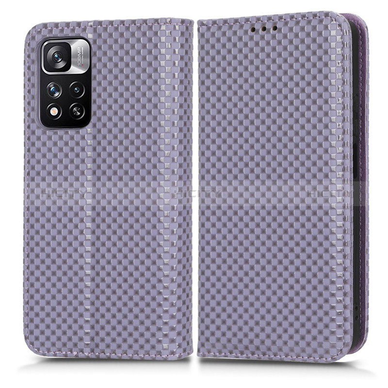 Funda de Cuero Cartera con Soporte Carcasa C03X para Xiaomi Poco X4 NFC Morado