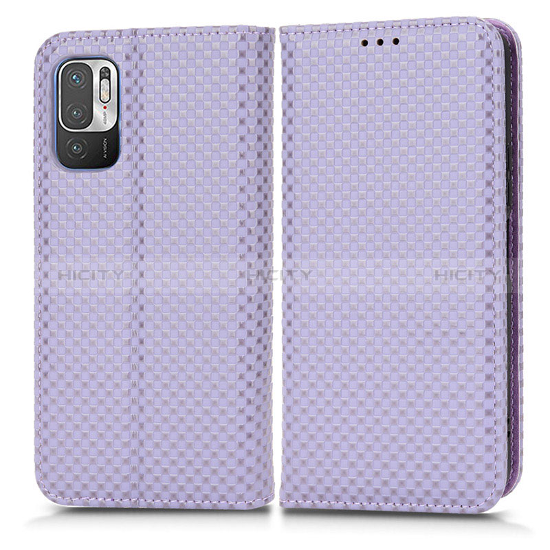 Funda de Cuero Cartera con Soporte Carcasa C03X para Xiaomi Redmi Note 10 JE 5G Morado