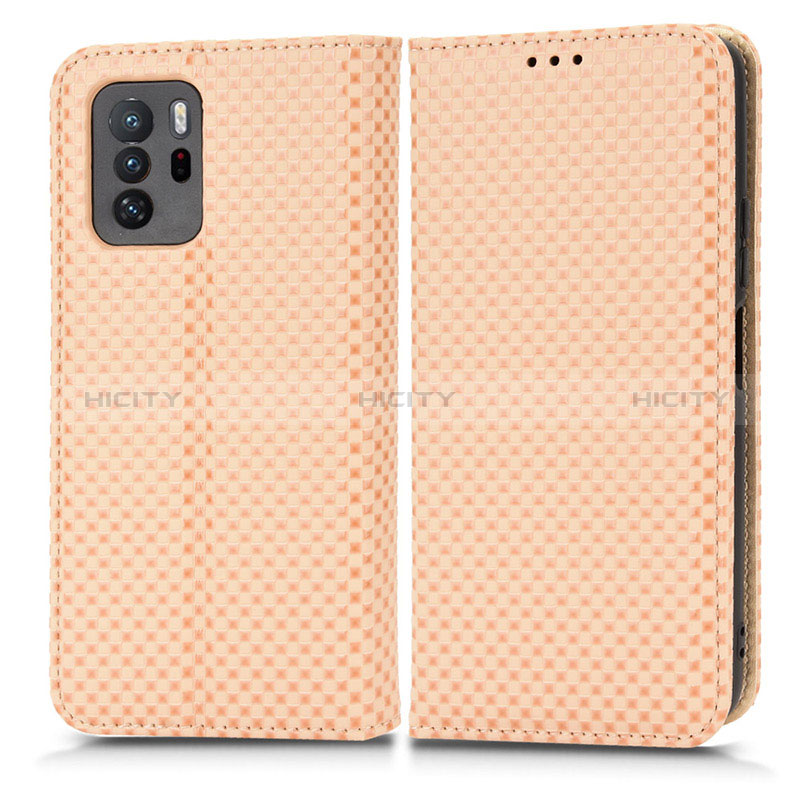 Funda de Cuero Cartera con Soporte Carcasa C03X para Xiaomi Redmi Note 10 Pro 5G Oro