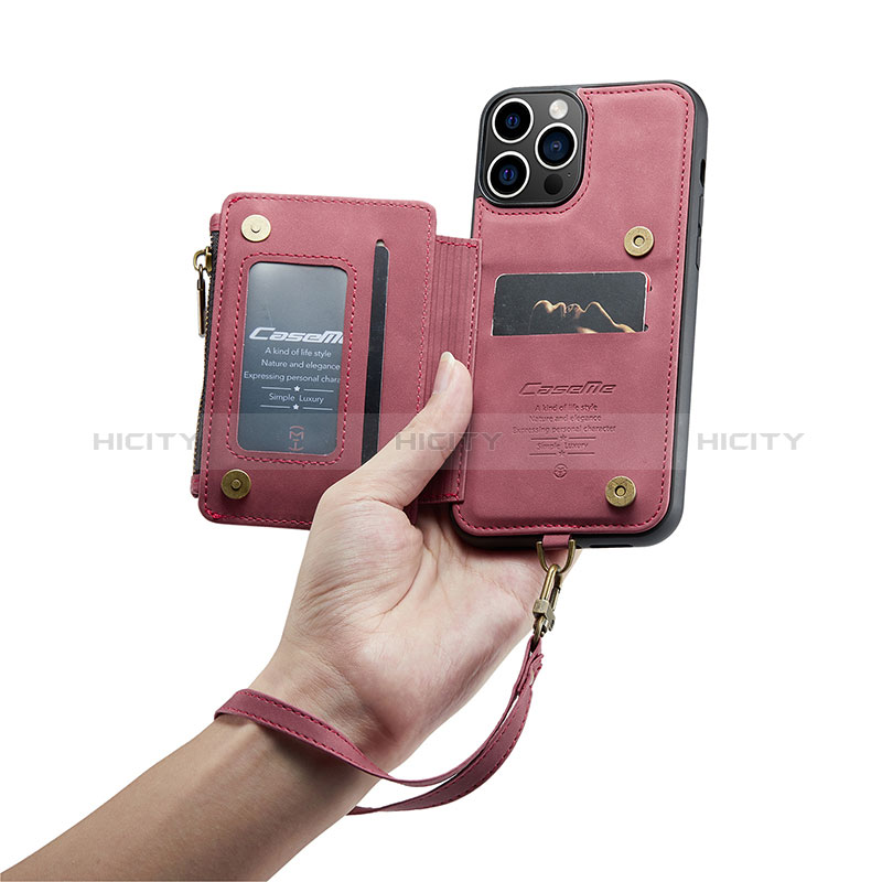 Funda de Cuero Cartera con Soporte Carcasa C04S para Apple iPhone 14 Pro