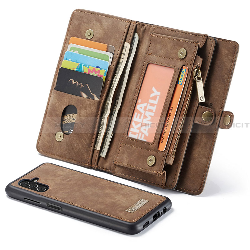 Funda de Cuero Cartera con Soporte Carcasa C04S para Samsung Galaxy A13 5G Marron