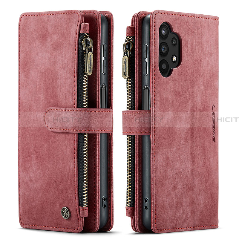 Funda de Cuero Cartera con Soporte Carcasa C04S para Samsung Galaxy A32 5G Rojo