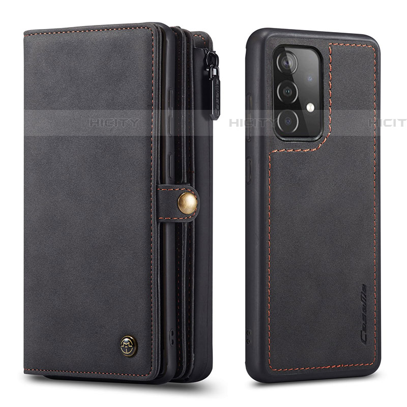 Funda de Cuero Cartera con Soporte Carcasa C04S para Samsung Galaxy A52 4G Negro