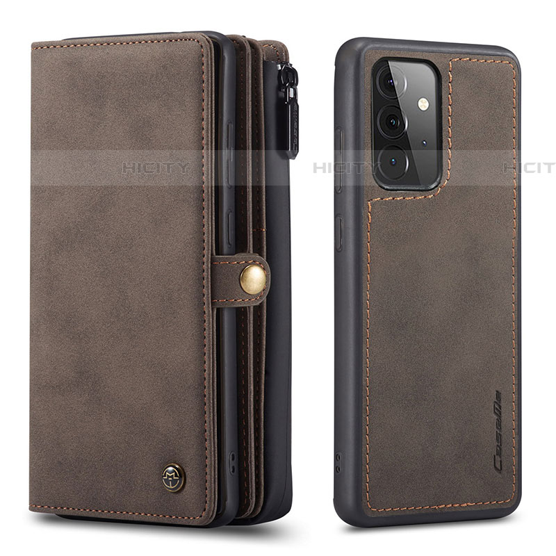 Funda de Cuero Cartera con Soporte Carcasa C04S para Samsung Galaxy A72 4G Marron