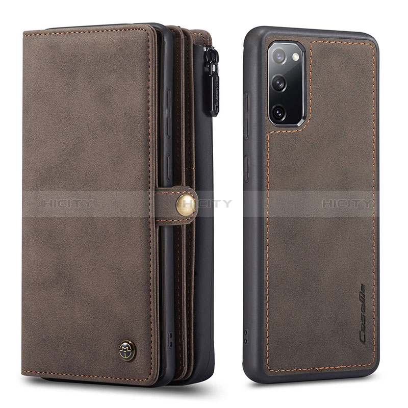 Funda de Cuero Cartera con Soporte Carcasa C04S para Samsung Galaxy S20 FE 4G Marron