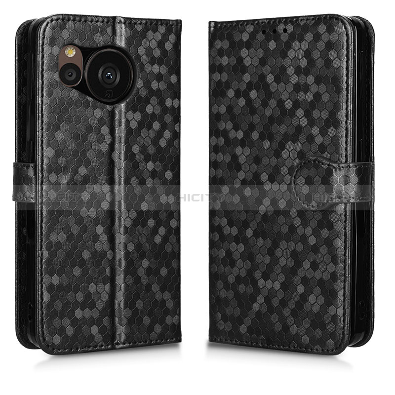 Funda de Cuero Cartera con Soporte Carcasa C04X para Sharp Aquos Sense7 Plus Negro