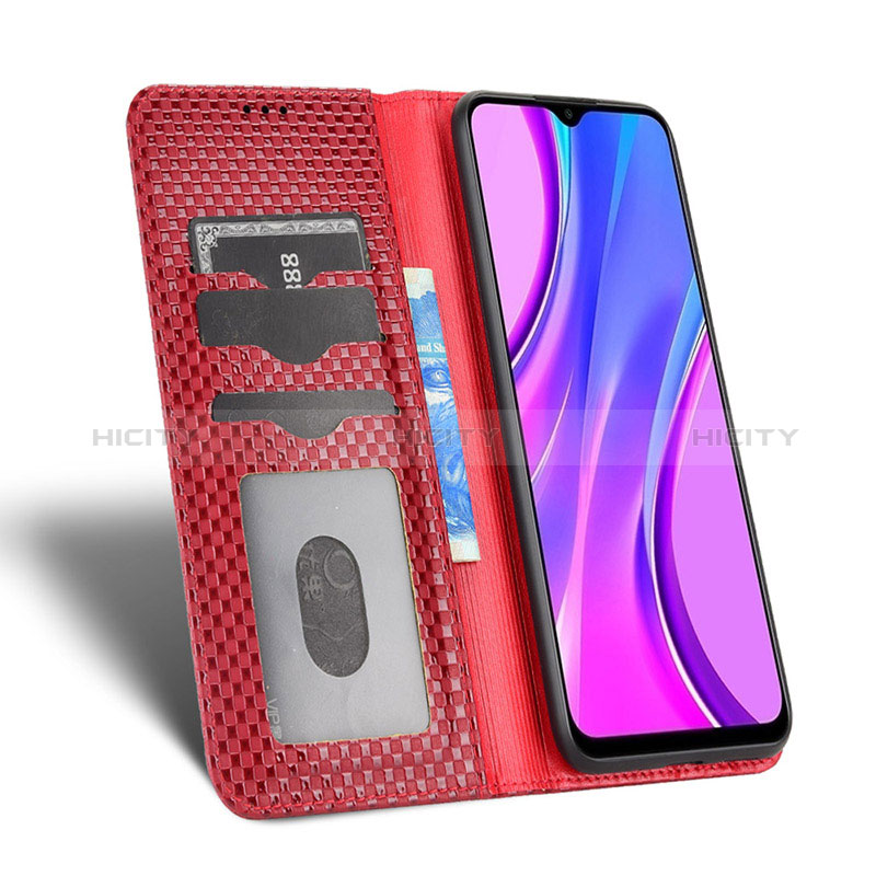 Funda de Cuero Cartera con Soporte Carcasa C04X para Xiaomi Redmi 9 Activ