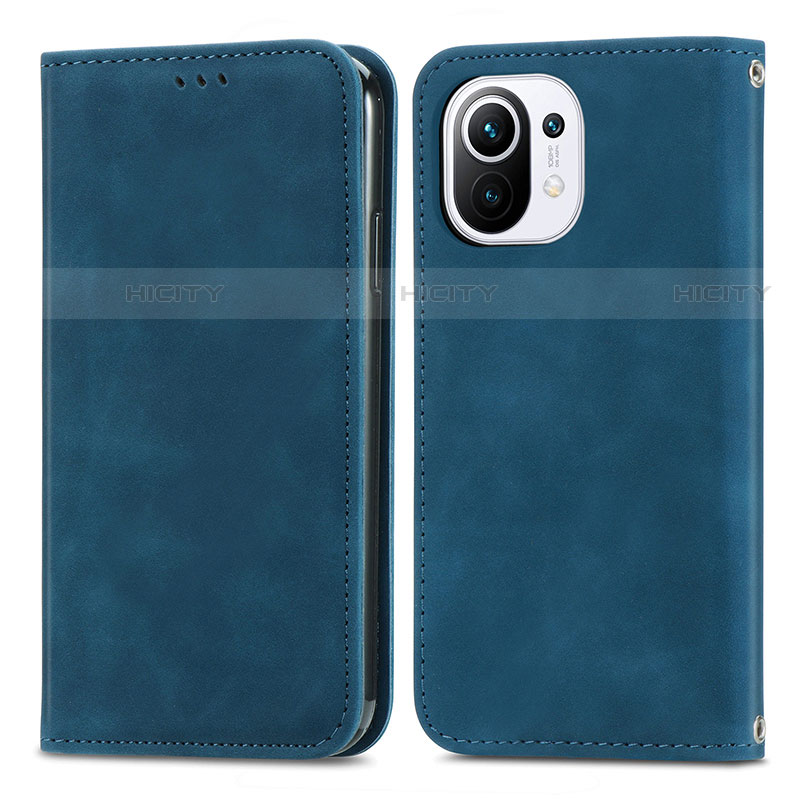 Funda de Cuero Cartera con Soporte Carcasa C05 para Xiaomi Mi 11 5G Azul