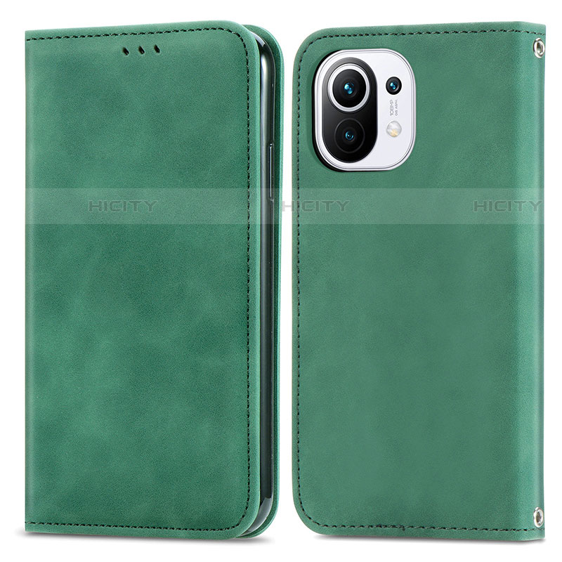 Funda de Cuero Cartera con Soporte Carcasa C05 para Xiaomi Mi 11 5G Verde