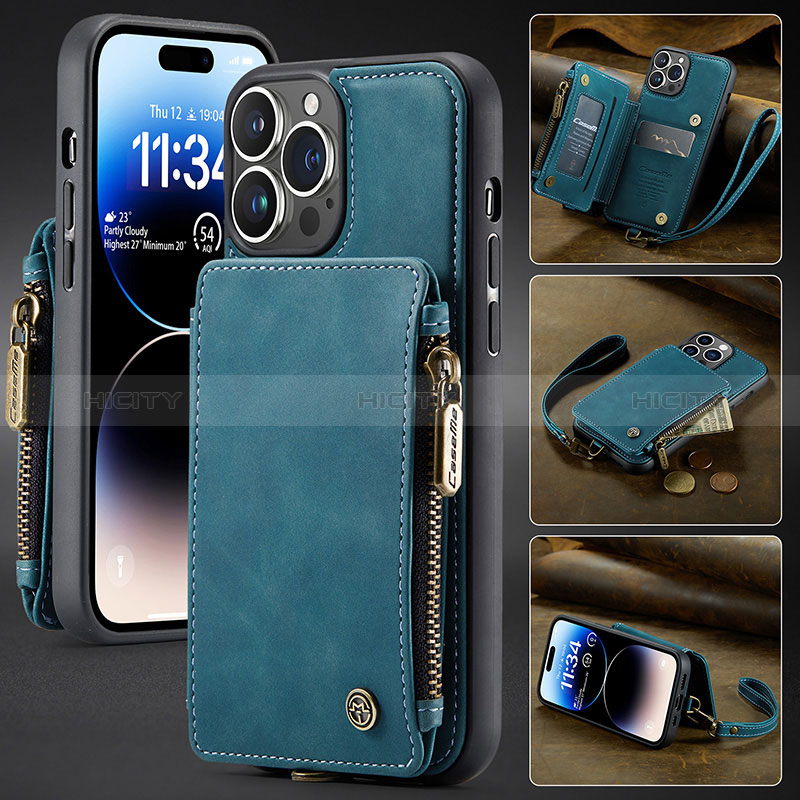 Funda de Cuero Cartera con Soporte Carcasa C05S para Apple iPhone 13 Pro