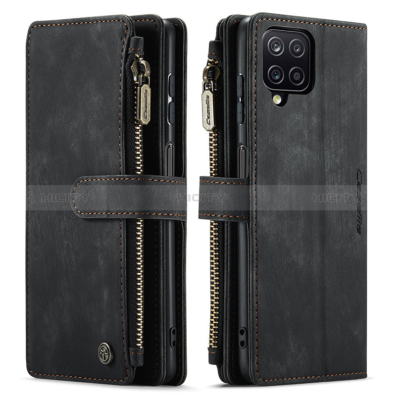 Funda de Cuero Cartera con Soporte Carcasa C05S para Samsung Galaxy A12 Negro