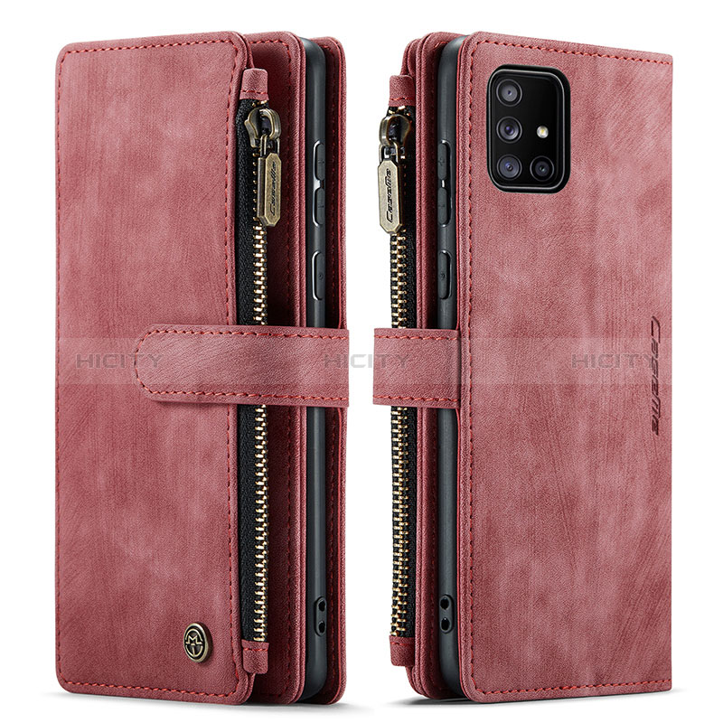 Funda de Cuero Cartera con Soporte Carcasa C05S para Samsung Galaxy A71 4G A715 Rojo