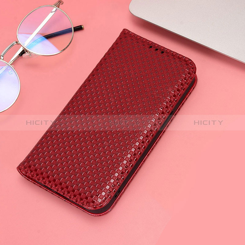 Funda de Cuero Cartera con Soporte Carcasa C05X para Huawei Honor Magic4 Pro 5G Rojo