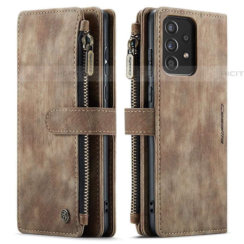 Funda de Cuero Cartera con Soporte Carcasa C06S para Samsung Galaxy A52 5G Marron