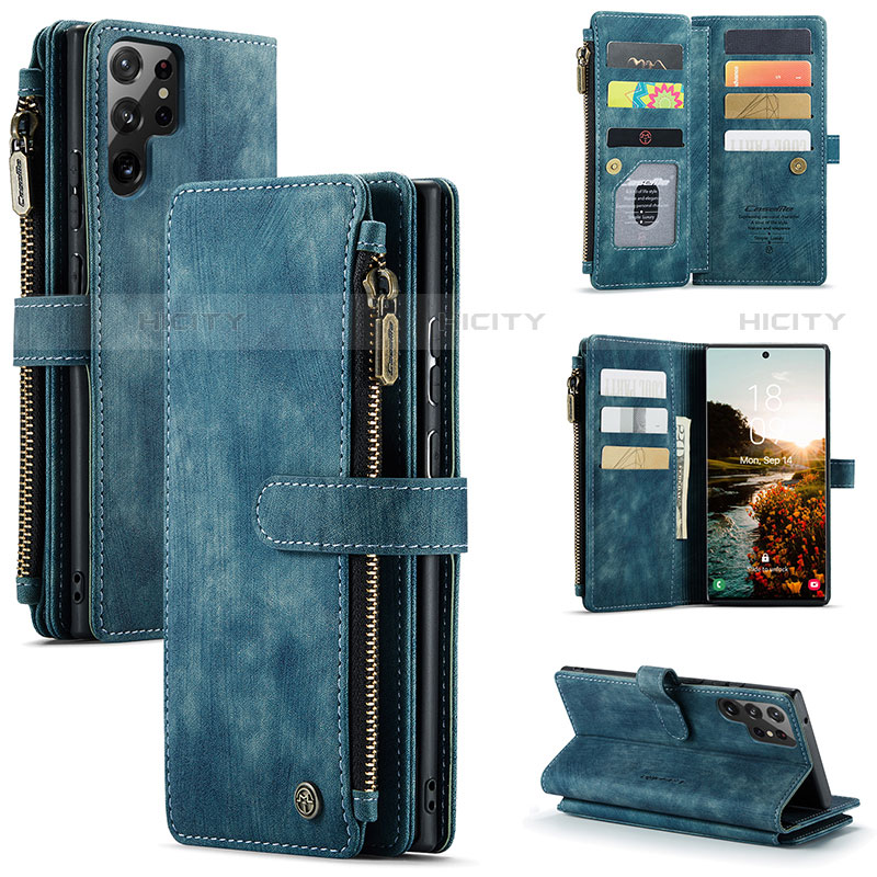 Funda de Cuero Cartera con Soporte Carcasa C06S para Samsung Galaxy S21 Ultra 5G