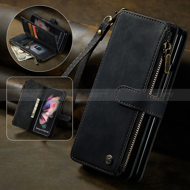 Funda de Cuero Cartera con Soporte Carcasa C06S para Samsung Galaxy Z Fold3 5G