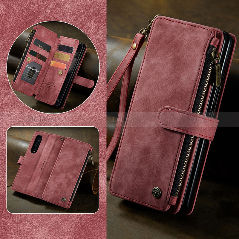 Funda de Cuero Cartera con Soporte Carcasa C06S para Samsung Galaxy Z Fold3 5G