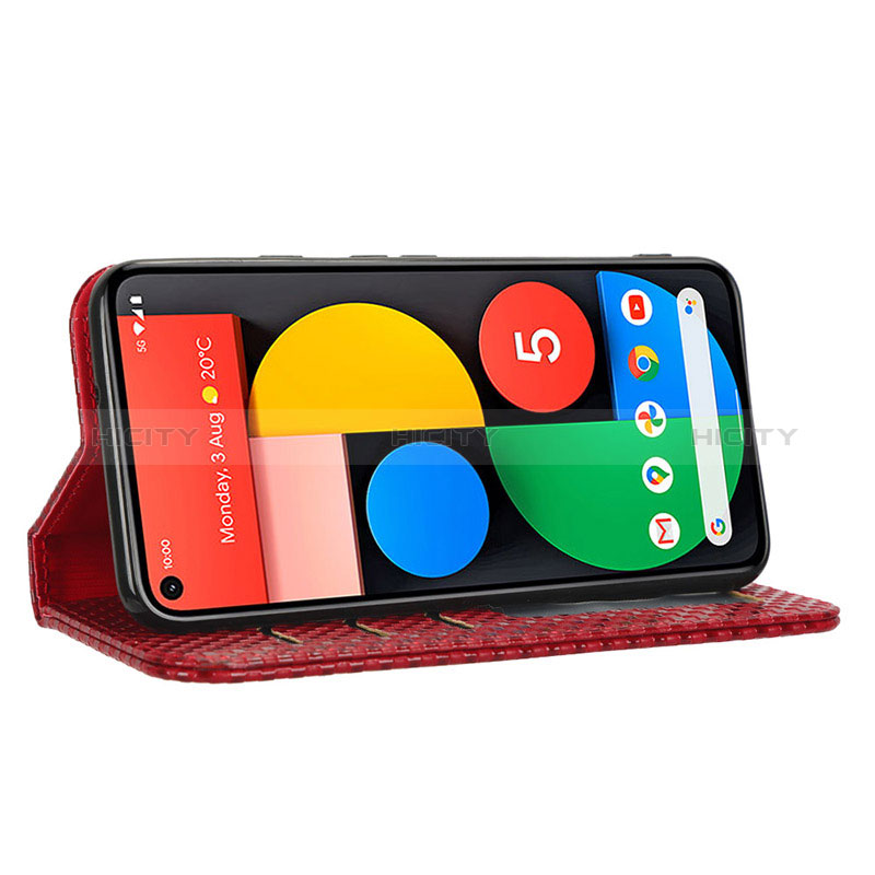 Funda de Cuero Cartera con Soporte Carcasa C06X para Google Pixel 5