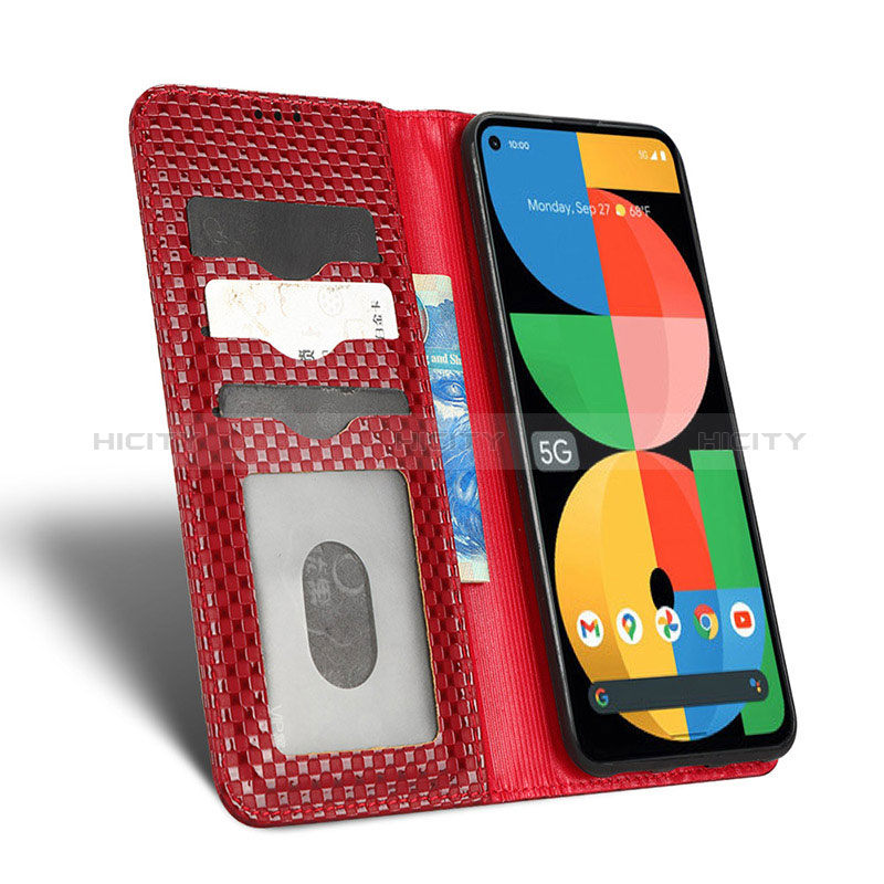 Funda de Cuero Cartera con Soporte Carcasa C06X para Google Pixel 5a 5G