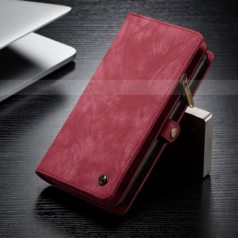 Funda de Cuero Cartera con Soporte Carcasa C11S para Samsung Galaxy S21 Ultra 5G Rojo