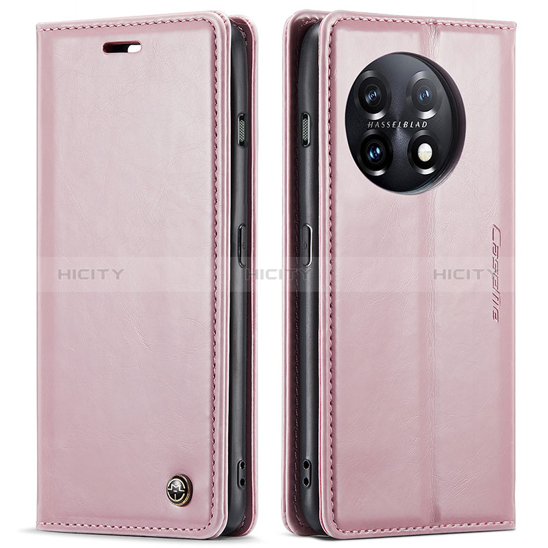 Funda de Cuero Cartera con Soporte Carcasa CS1 para OnePlus 11 5G Rosa