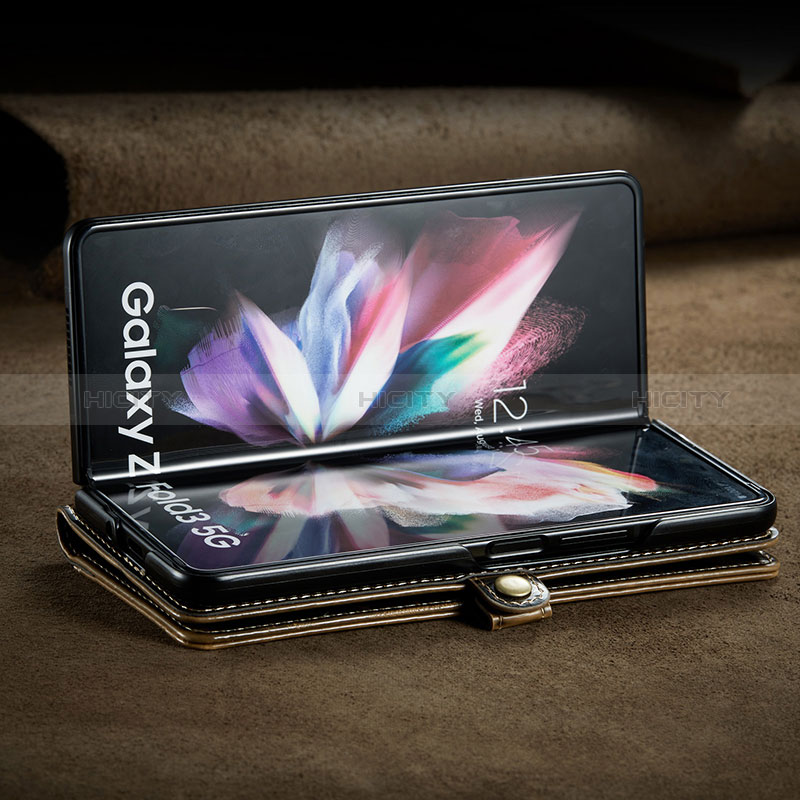 Funda de Cuero Cartera con Soporte Carcasa CS3 para Samsung Galaxy Z Fold3 5G