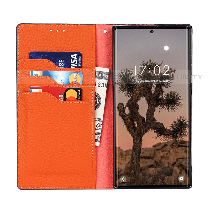 Funda de Cuero Cartera con Soporte Carcasa D01T para Samsung Galaxy S22 Ultra 5G