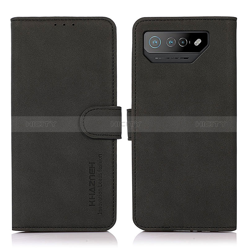 Funda de Cuero Cartera con Soporte Carcasa D01Y para Asus ROG Phone 7 Negro