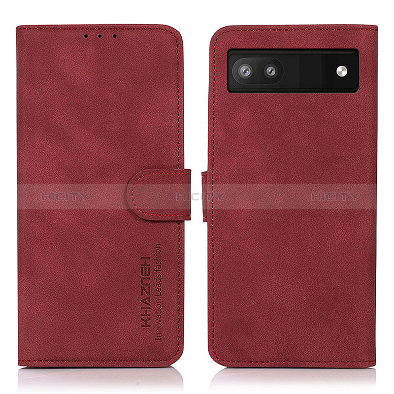 Funda de Cuero Cartera con Soporte Carcasa D01Y para Google Pixel 7a 5G Rojo