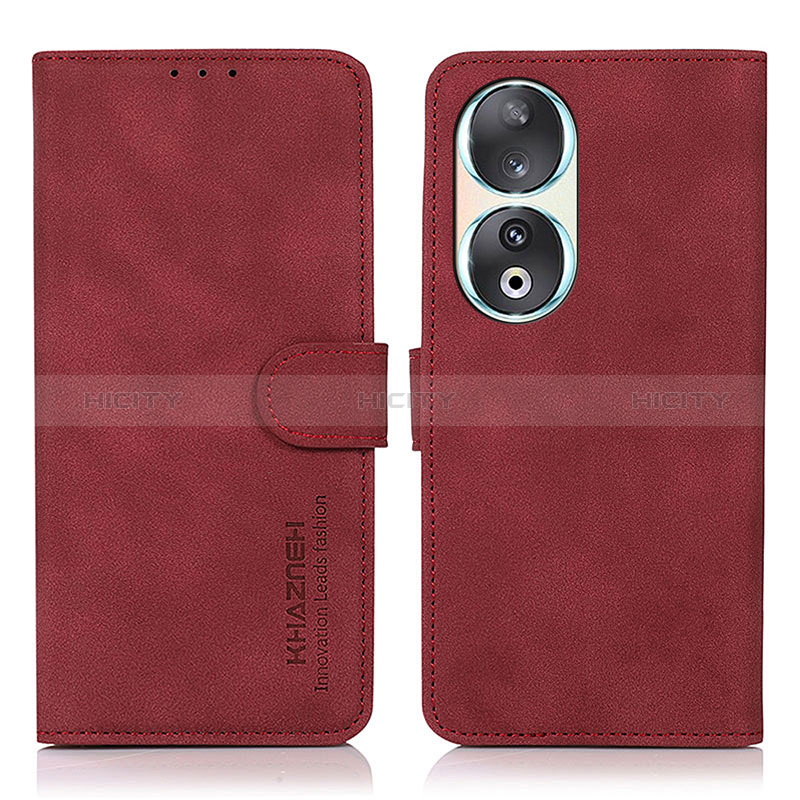 Funda de Cuero Cartera con Soporte Carcasa D01Y para Huawei Honor 90 5G Rojo