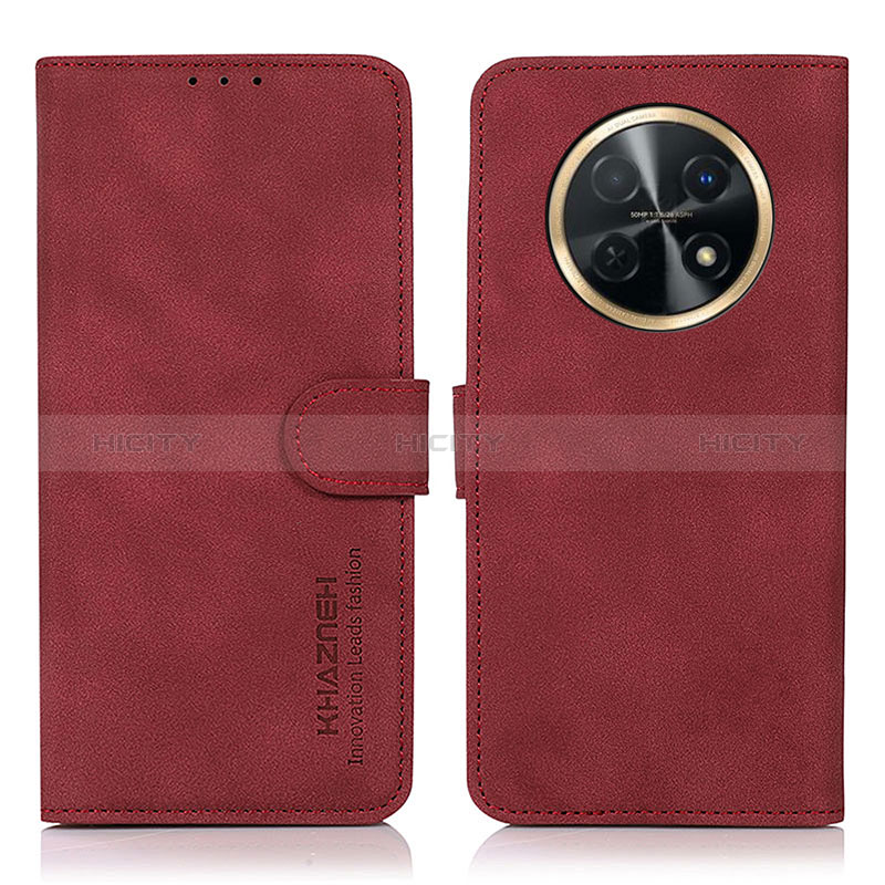 Funda de Cuero Cartera con Soporte Carcasa D01Y para Huawei Nova Y91 Rojo