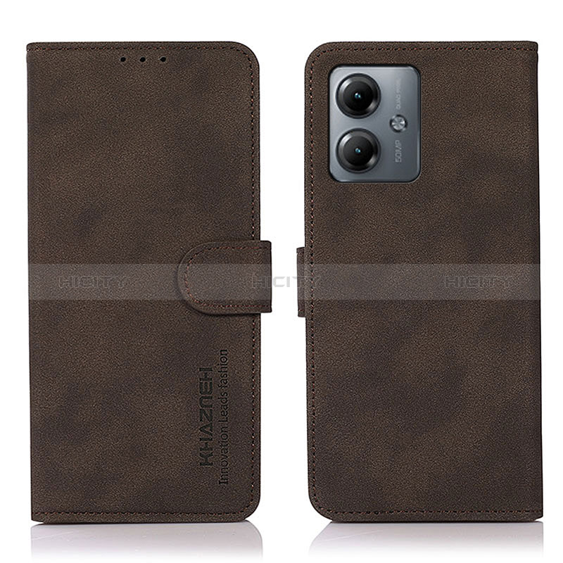 Funda de Cuero Cartera con Soporte Carcasa D01Y para Motorola Moto G14 Marron