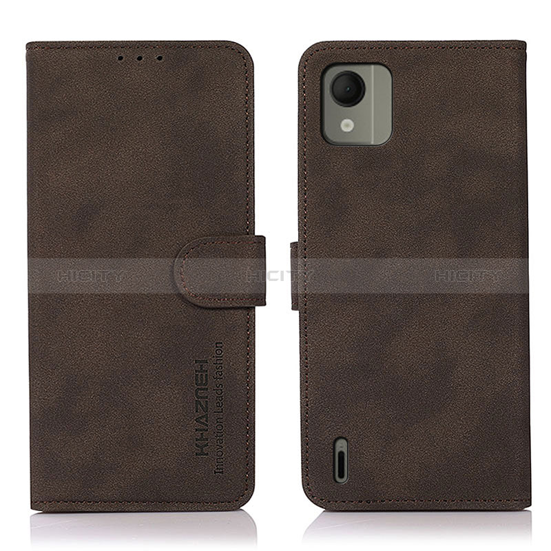 Funda de Cuero Cartera con Soporte Carcasa D01Y para Nokia C110 Marron