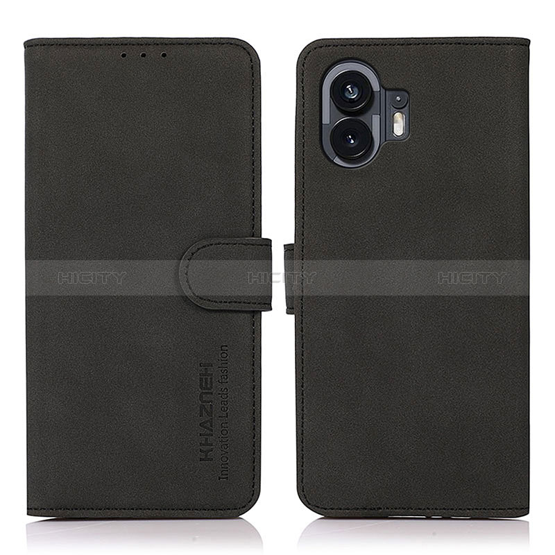 Funda de Cuero Cartera con Soporte Carcasa D01Y para Nothing Phone 2 Negro