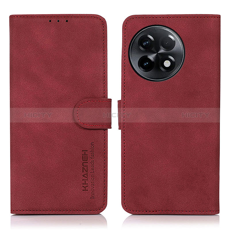 Funda de Cuero Cartera con Soporte Carcasa D01Y para OnePlus 11R 5G Rojo