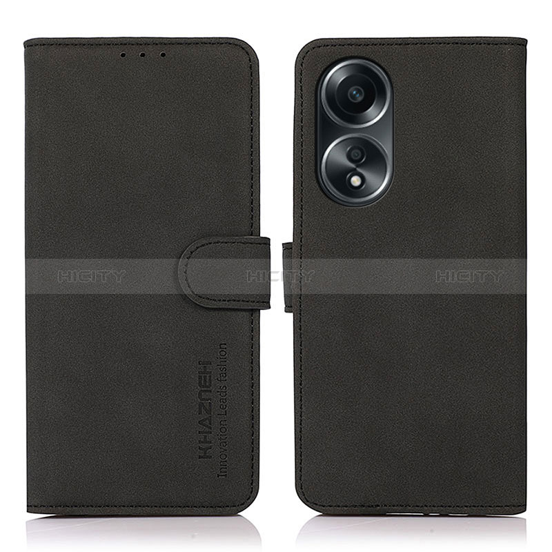 Funda de Cuero Cartera con Soporte Carcasa D01Y para Oppo A18 Negro