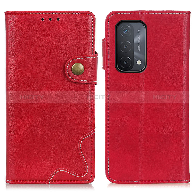 Funda de Cuero Cartera con Soporte Carcasa D01Y para Oppo A54 5G Rojo