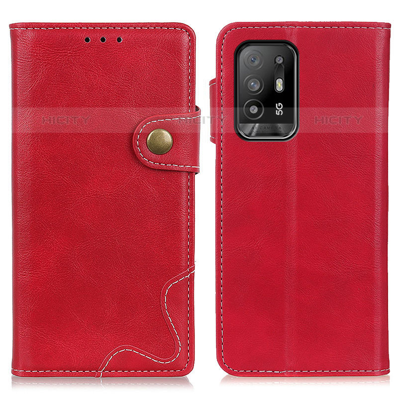 Funda de Cuero Cartera con Soporte Carcasa D01Y para Oppo A94 5G Rojo